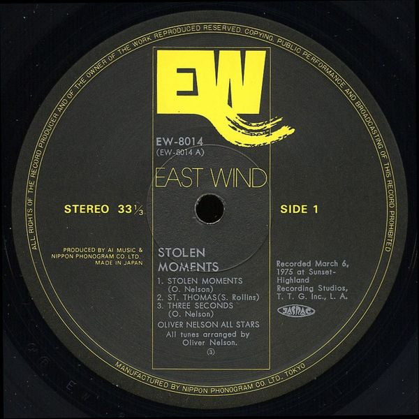 Oliver Nelson ~ Stolen Moments (Vinyl) - Djungel & Jazz