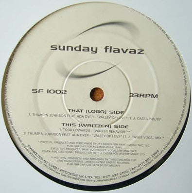 Thump'N'Johnson Feat. Ada Dyer / Todd Edwards ~ Valley Of Love / Winter Behavior (Vinyl) - Djungel & Jazz
