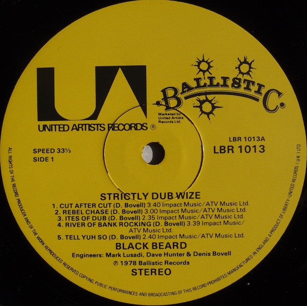 Blackbeard (2) : Strictly Dub Wize (LP, Album, RE)