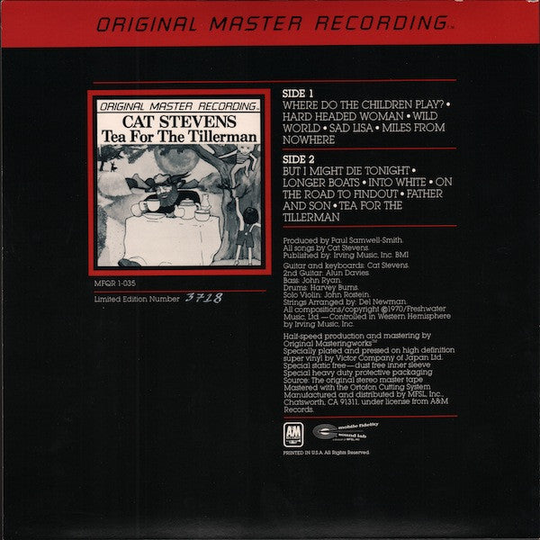 Cat Stevens ~ Tea For The Tillerman (Vinyl) - Djungel & Jazz