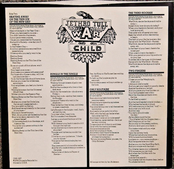 Jethro Tull ~ War Child (Vinyl) - Djungel & Jazz