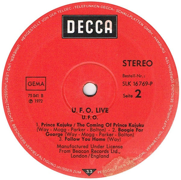 UFO  ~ Live (Vinyl) - Djungel & Jazz