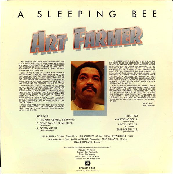 Art Farmer ~ A Sleeping Bee (Vinyl) - Djungel & Jazz