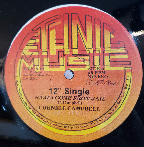 Cornell Campbell / U Brown : Rasta Come From Jail / We Chat You Rock (12", Single)