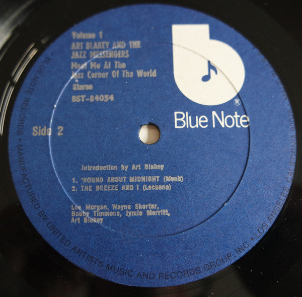 Art Blakey & The Jazz Messengers : Meet You At The Jazz Corner Of The World (Volume 1) (LP, Album, RE)