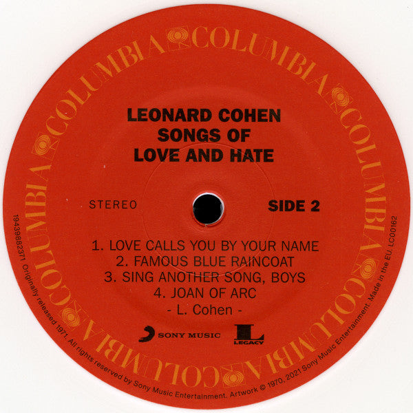 Leonard Cohen ~ Songs Of Love And Hate (Vinyl) - Djungel & Jazz