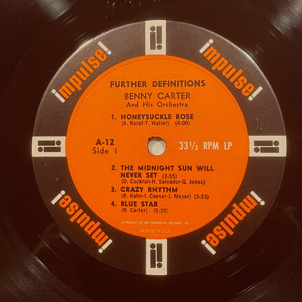 Benny Carter And His Orchestra ~ Further Definitions (Vinyl) - Djungel & Jazz