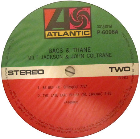 Milt Jackson & John Coltrane : Bags & Trane (LP, Album, RE)