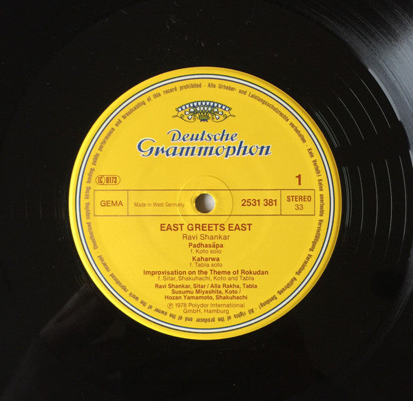 Ravi Shankar : East Greets East (LP, Album, RE)