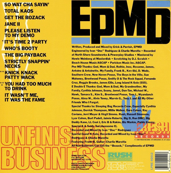 EPMD ~ Unfinished Business (Vinyl) - Djungel & Jazz