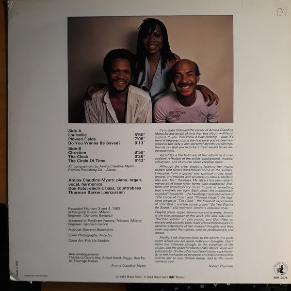 Amina Claudine Myers Trio ~ The Circle Of Time (Vinyl) - Djungel & Jazz