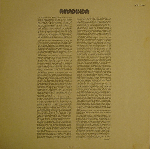 Amadinda Percussion Group ~ Cage · Márta · Sáry · Ragtime · African Music (Vinyl) - Djungel & Jazz