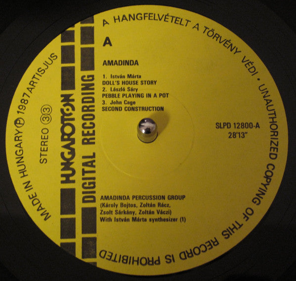 Amadinda Percussion Group ~ Cage · Márta · Sáry · Ragtime · African Music (Vinyl) - Djungel & Jazz