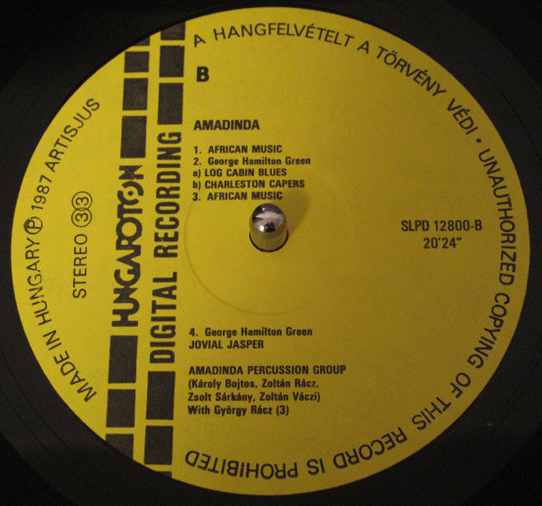 Amadinda Percussion Group ~ Cage · Márta · Sáry · Ragtime · African Music (Vinyl) - Djungel & Jazz