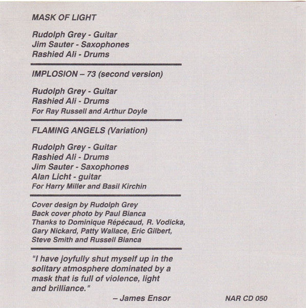Rudolph Grey ~ Mask Of Light (Vinyl) - Djungel & Jazz