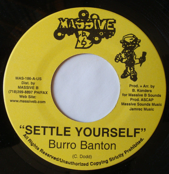 Burro Banton / Gringo (8) : Settle Yourself / Times Hard (7")