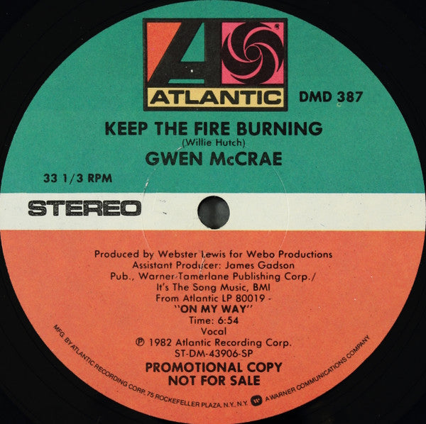 Gwen McCrae : Keep The Fire Burning (12", Promo)
