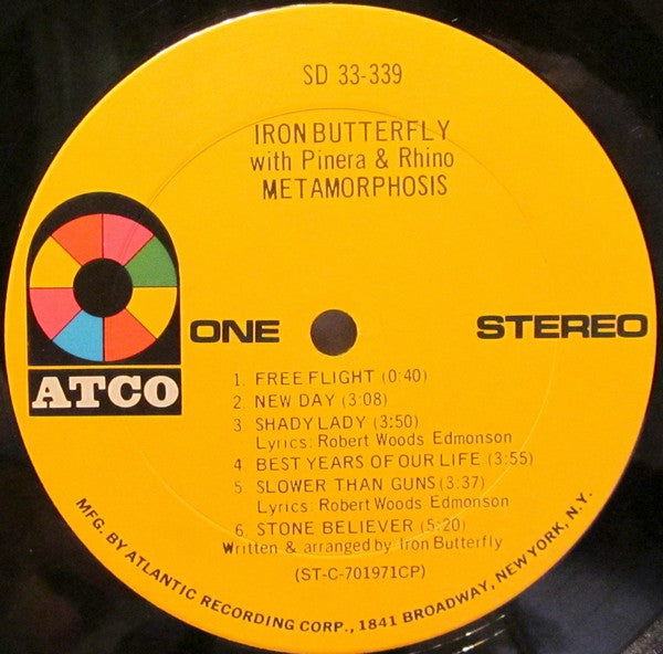 Iron Butterfly With Pinera & Rhino ~ Metamorphosis (Vinyl) - Djungel & Jazz