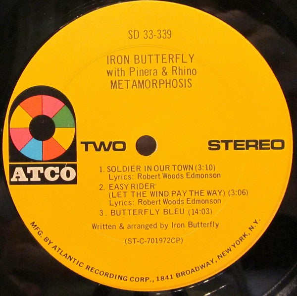 Iron Butterfly With Pinera & Rhino ~ Metamorphosis (Vinyl) - Djungel & Jazz