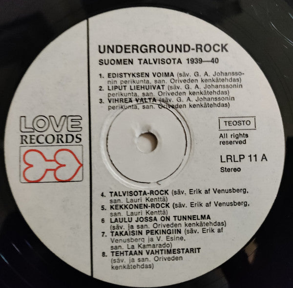 Suomen Talvisota 1939-1940 : Underground-Rock (LP, Album, RE)