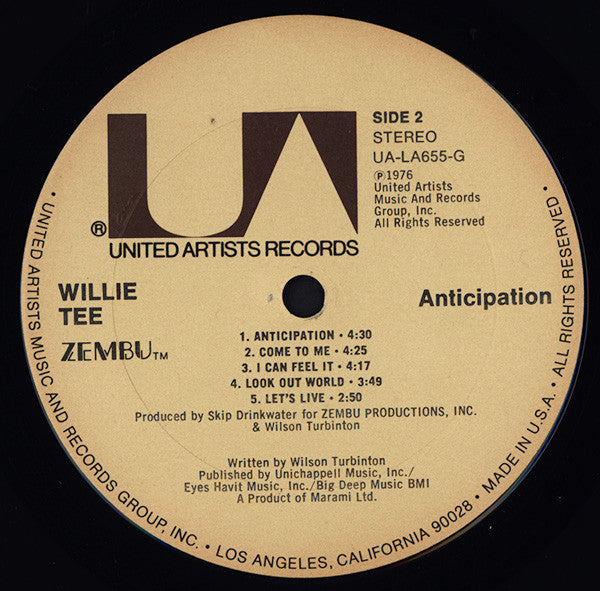 Willie Tee : Anticipation (LP, Album)