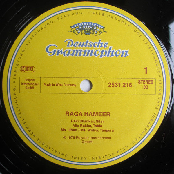 Ravi Shankar ~ Ragas Hameer & Gara (Vinyl) - Djungel & Jazz