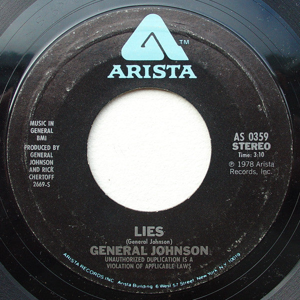General Johnson ~ Can't Nobody Love Me Like You Do / Lies (Vinyl) - Djungel & Jazz