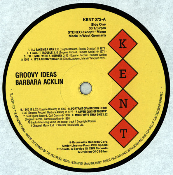 Barbara Acklin ~ Groovy Ideas (Vinyl) - Djungel & Jazz