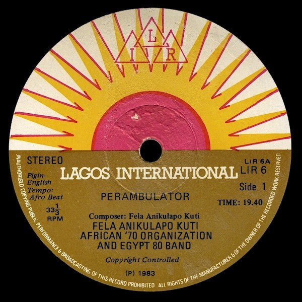 Fela Anikulapo Kuti* And Egypt 80 Band* : Perambulator (LP, Album)