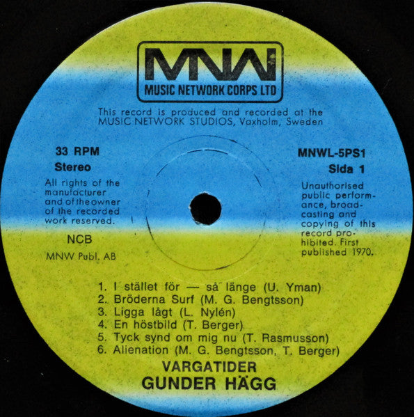 Gunder Hägg ~ Vargatider (Vinyl) - Djungel & Jazz