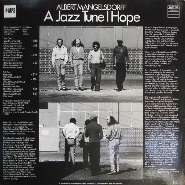 Albert Mangelsdorff : A Jazz Tune I Hope (LP, Album)