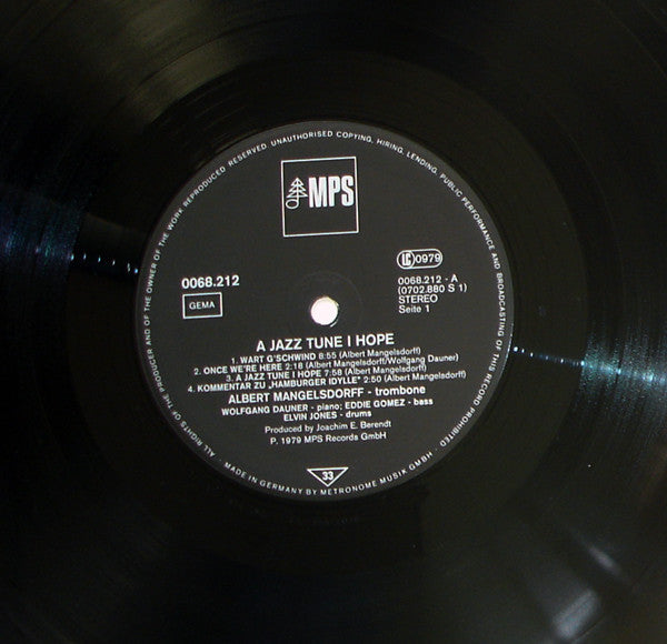 Albert Mangelsdorff : A Jazz Tune I Hope (LP, Album)