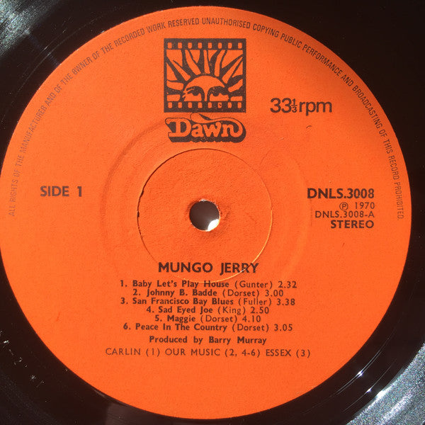 Mungo Jerry ~ Mungo Jerry (Vinyl) - Djungel & Jazz