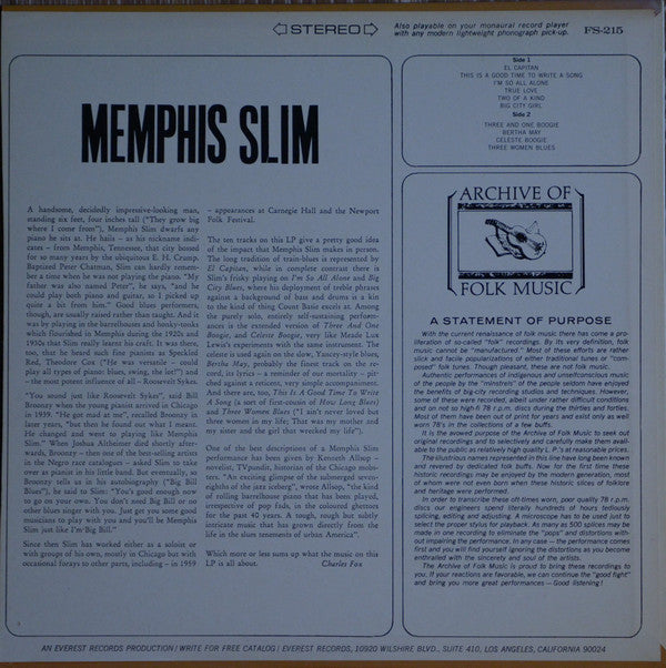 Memphis Slim ~ Memphis Slim (Vinyl) - Djungel & Jazz