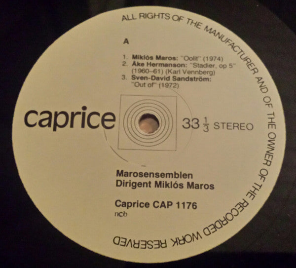 Marosensemblen, Maros, Hermanson, Sandström, Sveinsson, Hambraeus ~ Marosensemblen (Vinyl) - Djungel & Jazz