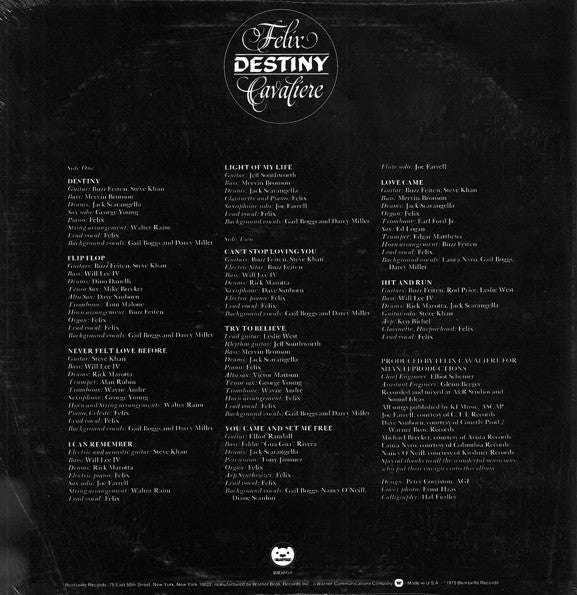 Felix Cavaliere ~ Destiny (Vinyl) - Djungel & Jazz