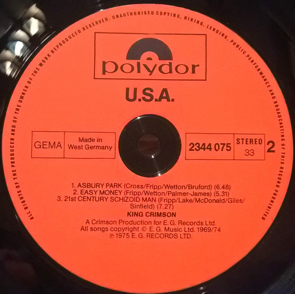 King Crimson ~ USA (Vinyl) - Djungel & Jazz