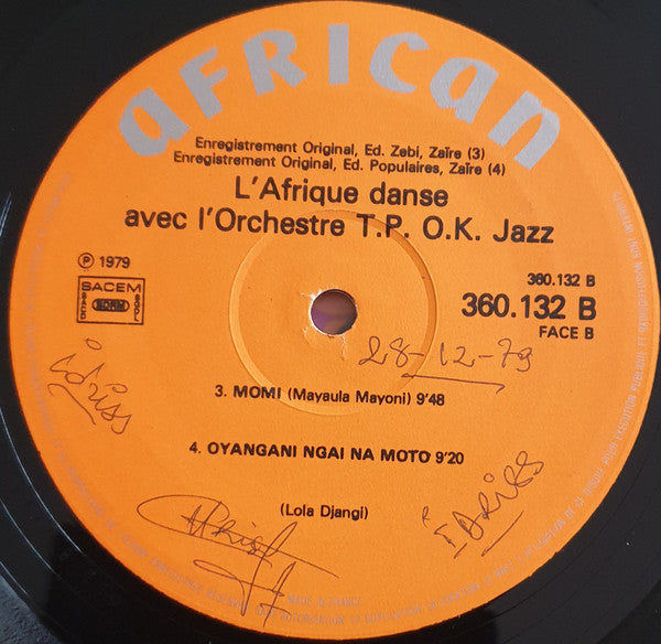 Orchestre T.P.O.K. Jazz ~ L'Afrique Danse Avec L'Orchestre T.P. O.K. Jazz (Vinyl) - Djungel & Jazz