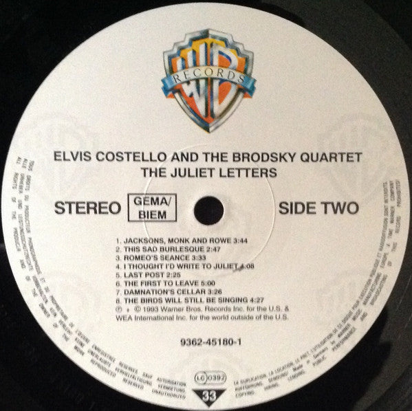 Elvis Costello And The Brodsky Quartet ~ The Juliet Letters (Vinyl) - Djungel & Jazz