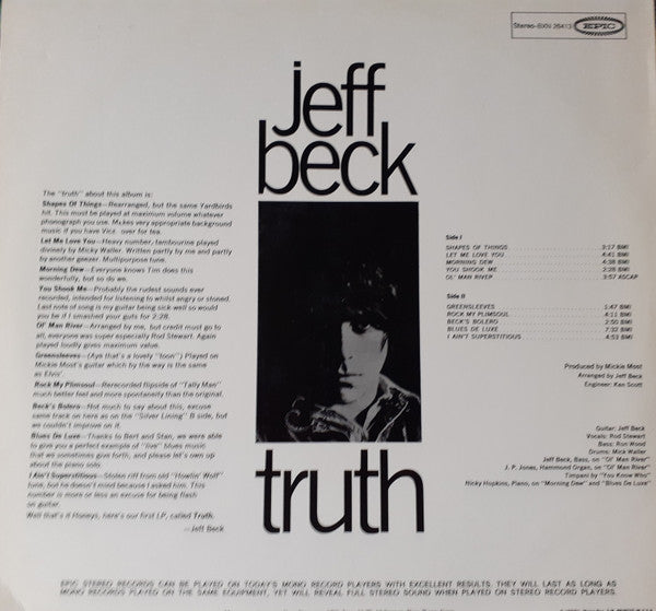 Jeff Beck ~ Truth (Vinyl) - Djungel & Jazz