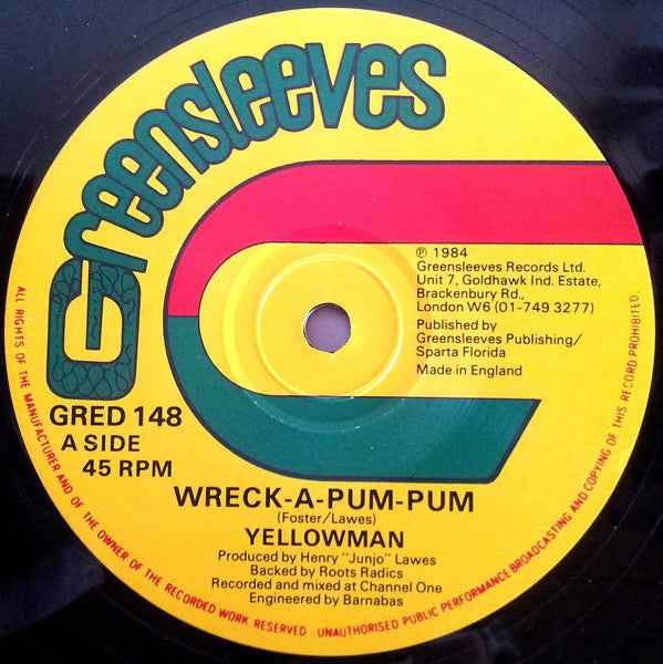 Yellowman : Wreck-A-Pum-Pum / Nobody Move Nobody Get Hurt (12")