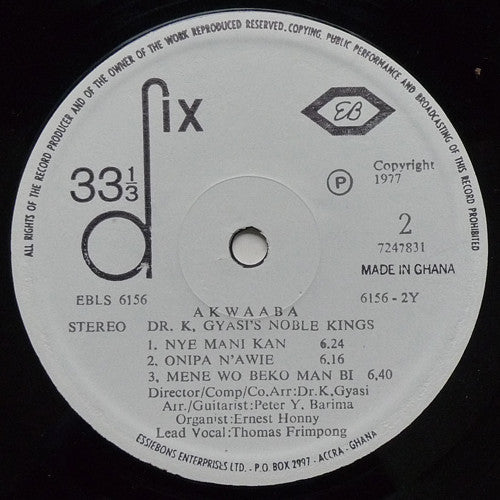 Dr. K. Gyasi & His Noble Kings ~ Akwaaba! (Vinyl) - Djungel & Jazz