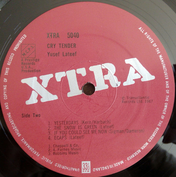 Yusef Lateef ~ Cry! Tender (Vinyl) - Djungel & Jazz