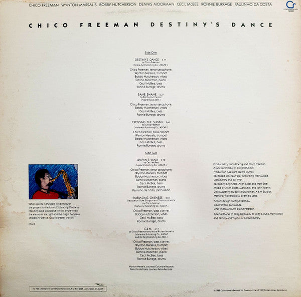 Chico Freeman ~ Destiny's Dance (Vinyl) - Djungel & Jazz