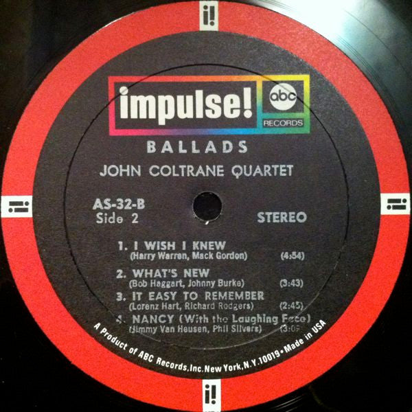 The John Coltrane Quartet : Ballads (LP, Album, RE)