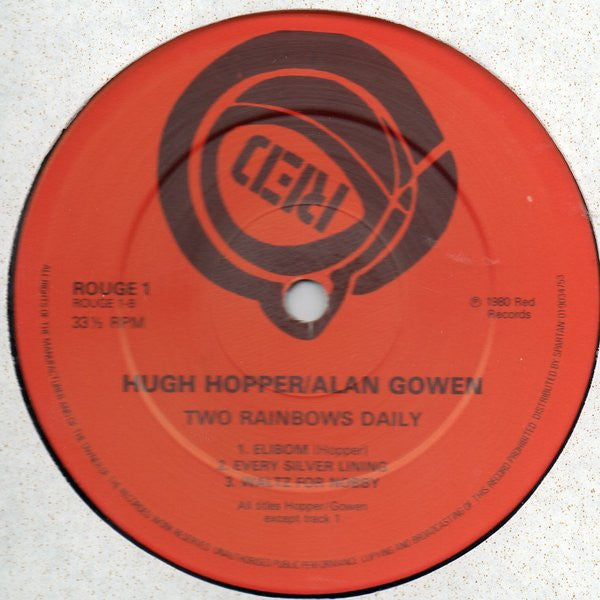 Hugh Hopper / Alan Gowen ~ Two Rainbows Daily (Vinyl) - Djungel & Jazz