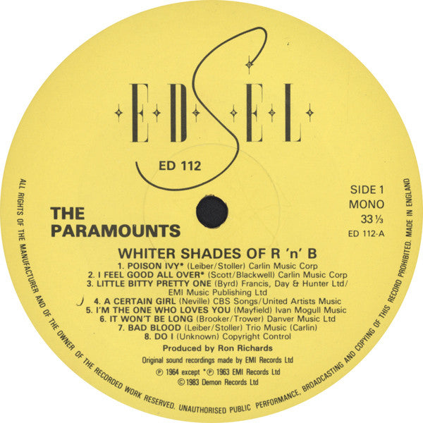 The Paramounts ~ Whiter Shades Of R&B (Vinyl) - Djungel & Jazz