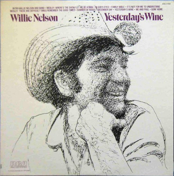 Willie Nelson ~ Yesterday's Wine (Vinyl) - Djungel & Jazz