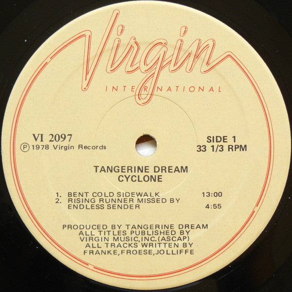 Tangerine Dream ~ Cyclone (Vinyl) - Djungel & Jazz