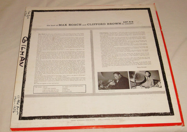 Max Roach And Clifford Brown ~ The Best Of Max Roach And Clifford Brown In Concert (Vinyl) - Djungel & Jazz